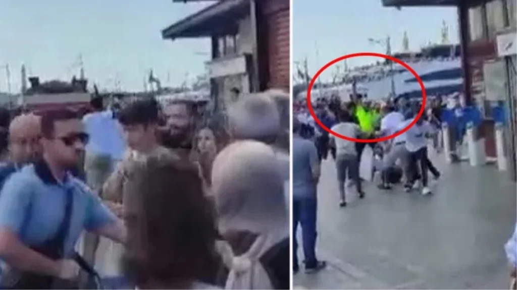 Eminönü’nde meydan savaşı! Sopaların çekildiği müşteri kapma kavgasını polis güçlükle ayırdı