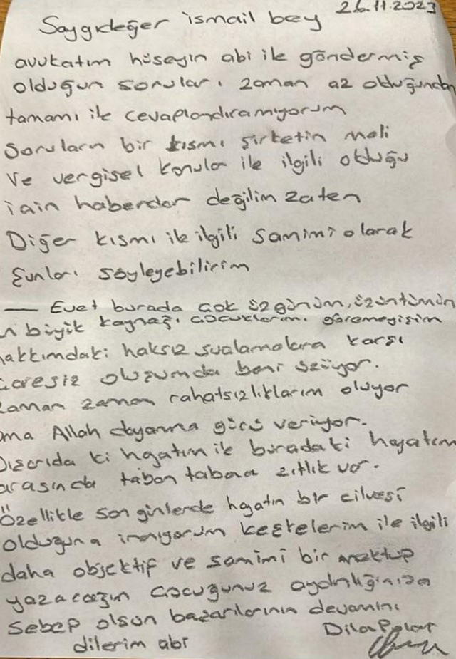 Cezaevindeki Dilan Polat mektup gönderdi: Suçlamalar karşısında çaresizim, çok üzgünüm