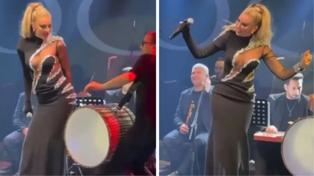 4,5 milyon TL’lik takılarıyla sahneye çıkan Petek Dinçöz, pavyon dansı yaptı
