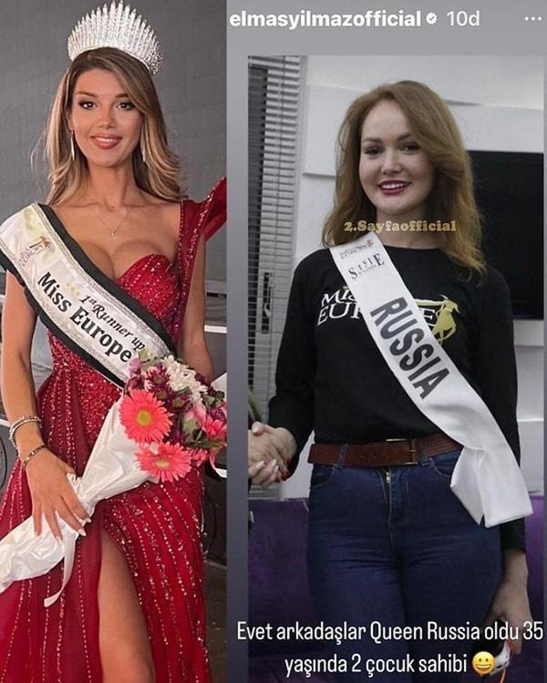 Elmas Yılmaz, Miss Europe seçildi! Rus yarışmacıyı önce paylaştı, sonra sildi