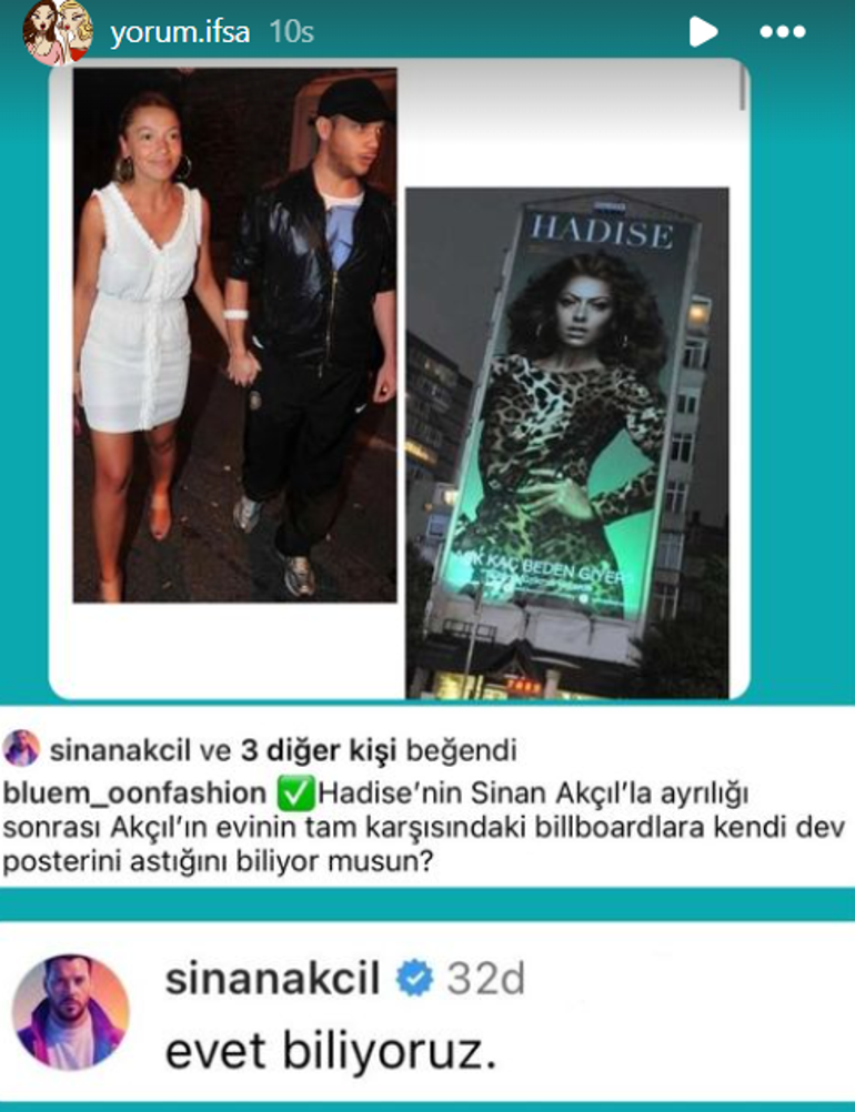 Hadise ayrılık sonrası evinin karşısına kendi posterini astırmıştı! Sinan Akçıl'dan olay yorum