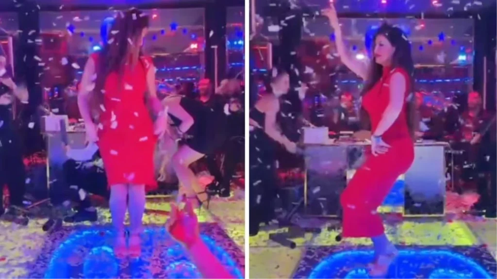 Erkan Sonel’le pavyona giden Tuğba Ekinci hem şarkı söyledi hem dans etti