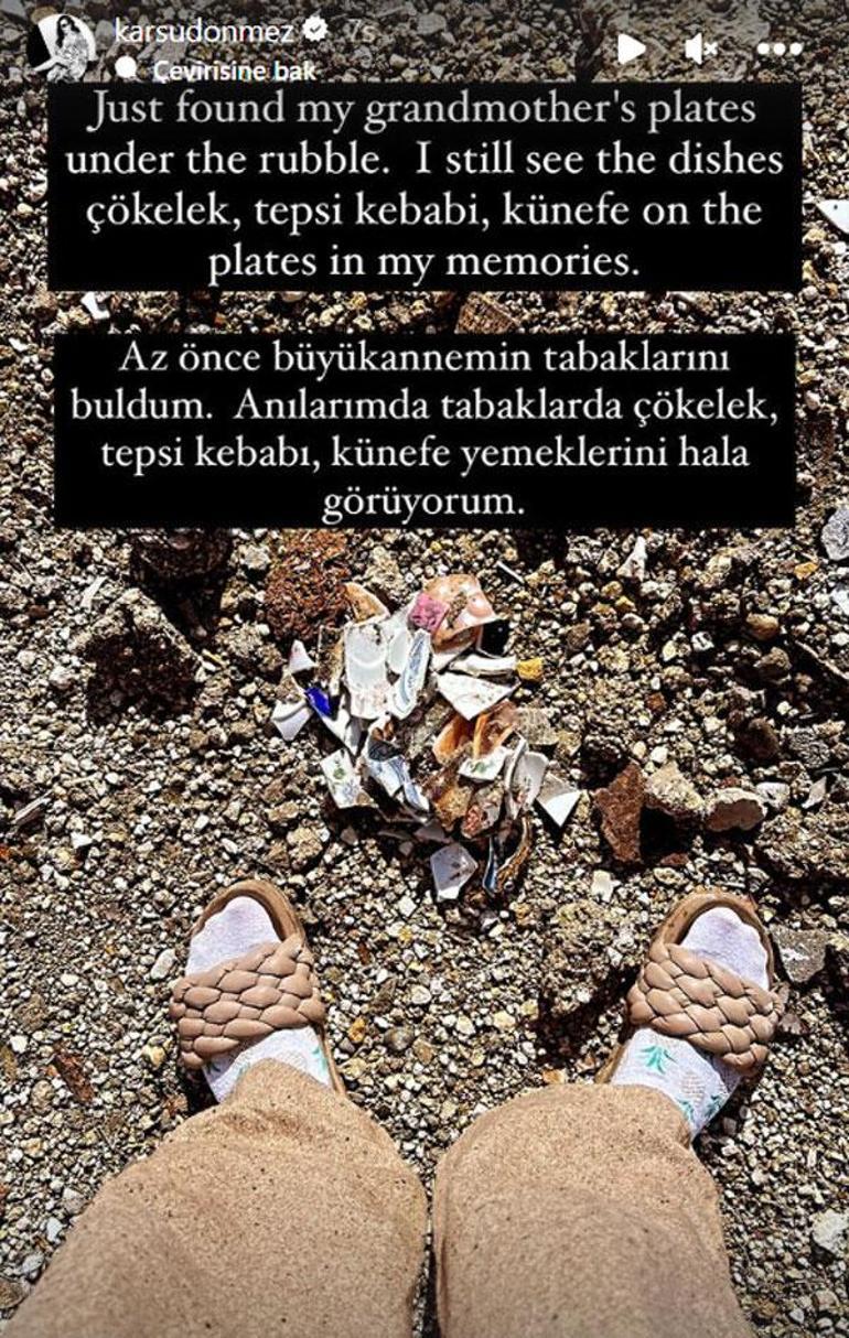 Depremin yıl dönümünde Hatay'ı ziyaret eden Karsu: Büyükannemin tabaklarını buldum