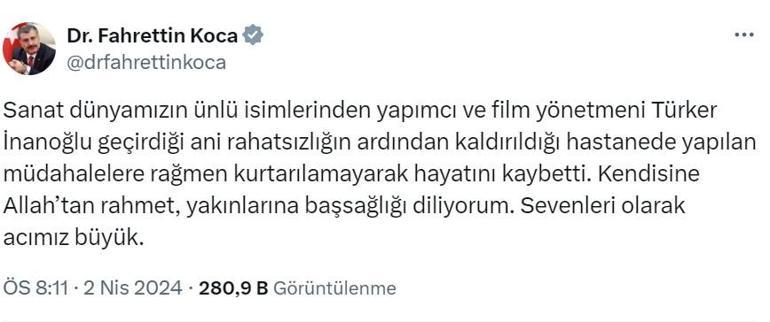 'Bay Sinema' Türker İnanoğlu hayatını kaybetti! Eşi ve eski eşinden duygusal paylaşım