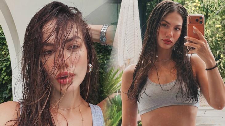 Demet Özdemir havuz başında poz verdi! Fit haliyle dikkat çekti